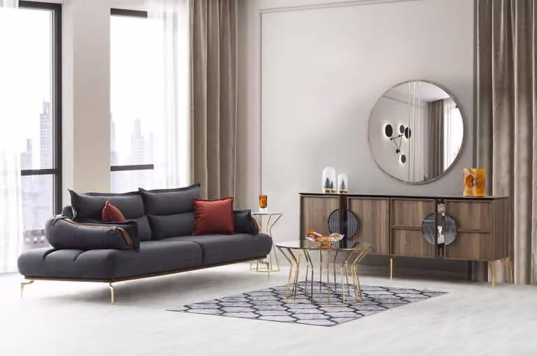 Stilvoll Wohnzimmer Set Besteht aus Anrichte und 3-Sitzer Sofa 2tlg.