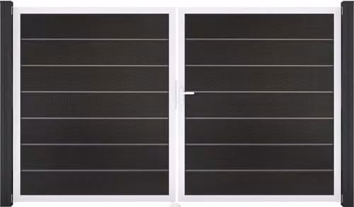 GroJa Solid Grande Premium porta nera co-ex DIN destra 300x180x4 cm telaio alluminio EV1, 2 ante