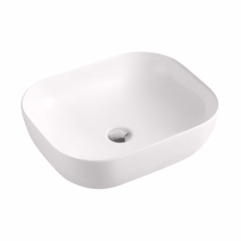 Beitz & Walz AqvaVetroceramica Vaso da appoggio "Schale" senza bordo 500 x 400 mm bianco