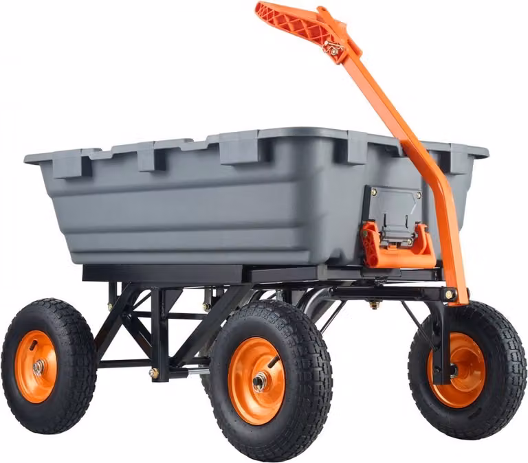 Carrello da trasporto per giardino - carrello a mano per carriola con funzione di ribaltamento - capacità di carico 680 kg - ideale per lavori di giardinaggio e costruzione