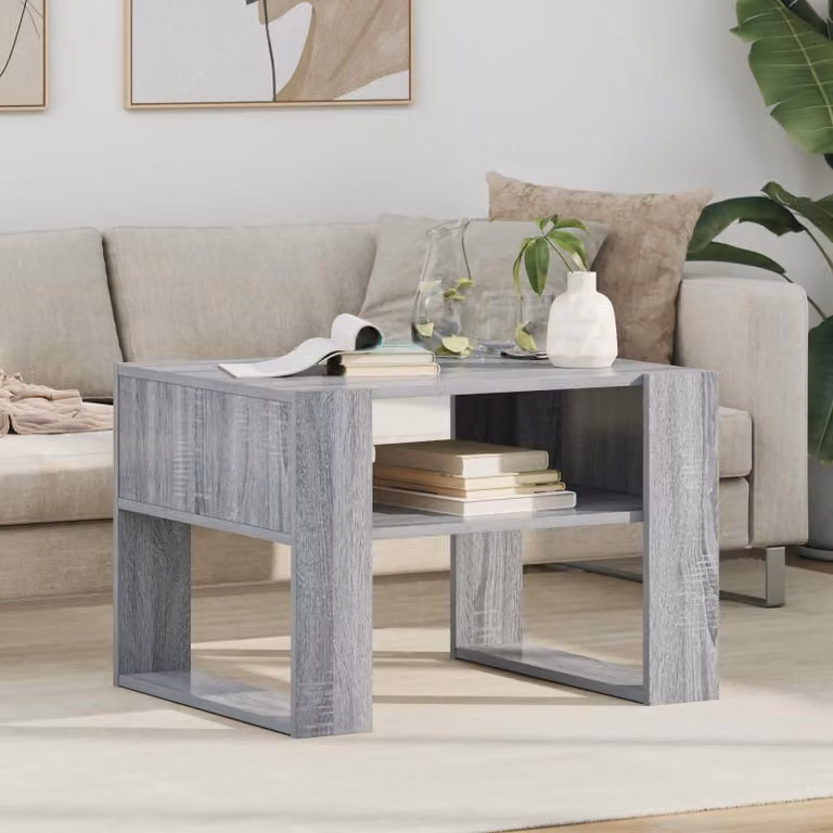 Maison Exclusive - Tavolino Sonoma grigio, 66 x 53 x 45 cm, realizzato in materiale composito di legno