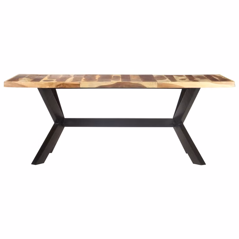Tavolo da Pranzo 200x100x75cm Legno Massello con Finitura Ambra