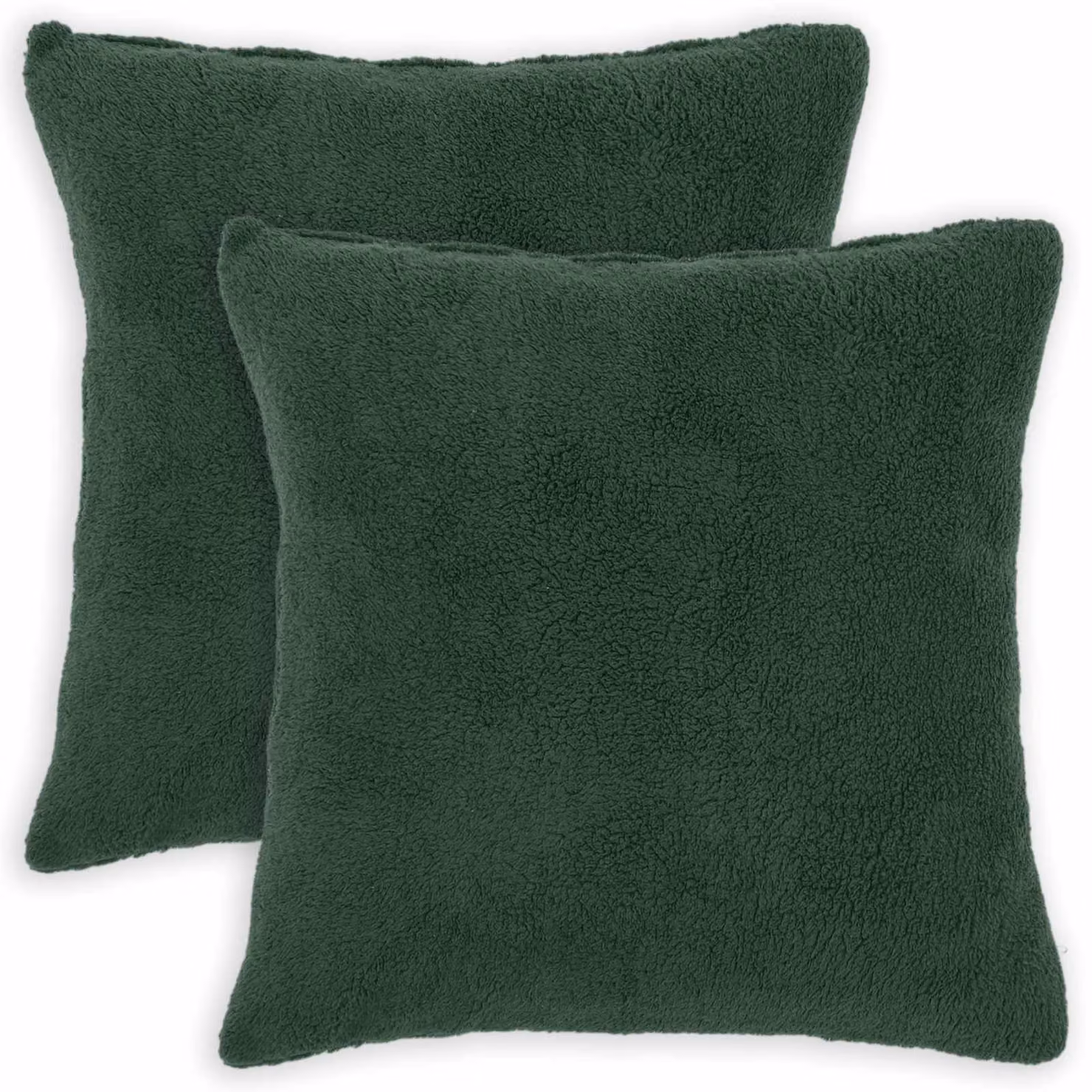 Set di 2 federe vidaXL HEERLEN in tessuto bouclé verde scuro, L 70 cm x P 70 cm