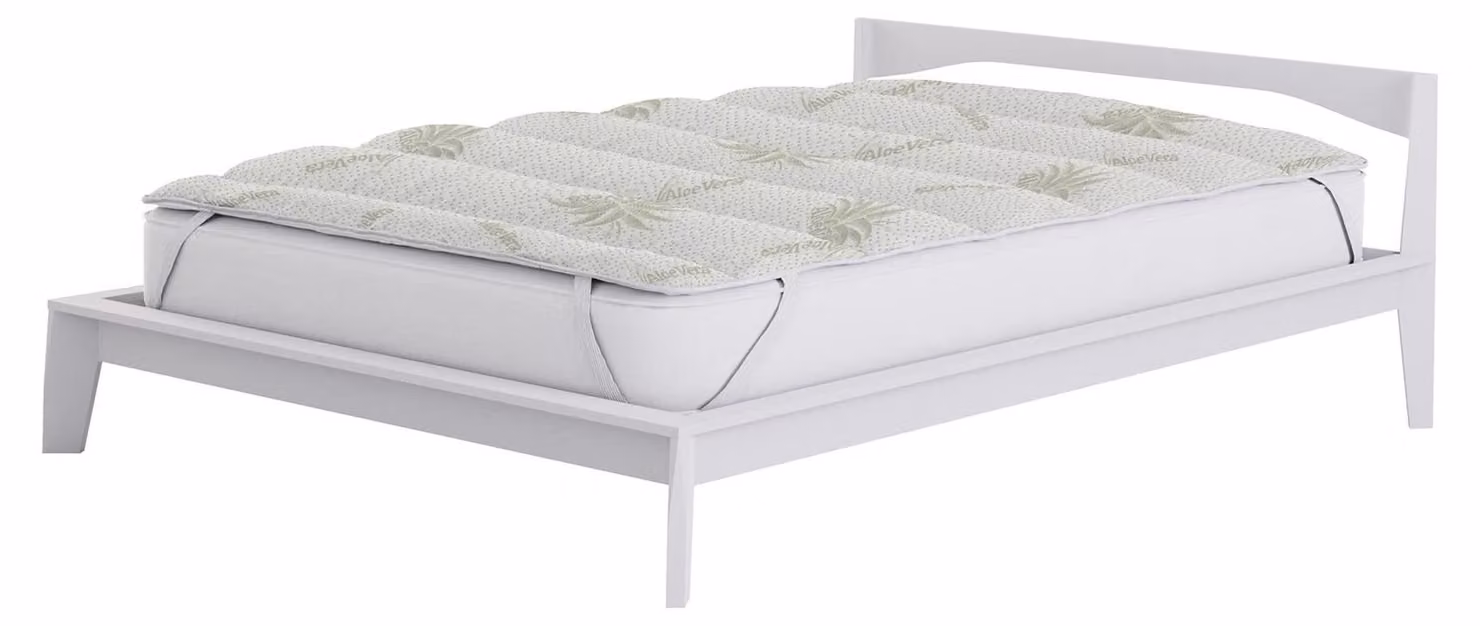 Coprimaterasso imbottito in aloe vera per letto singolo - 80 x 195 cm