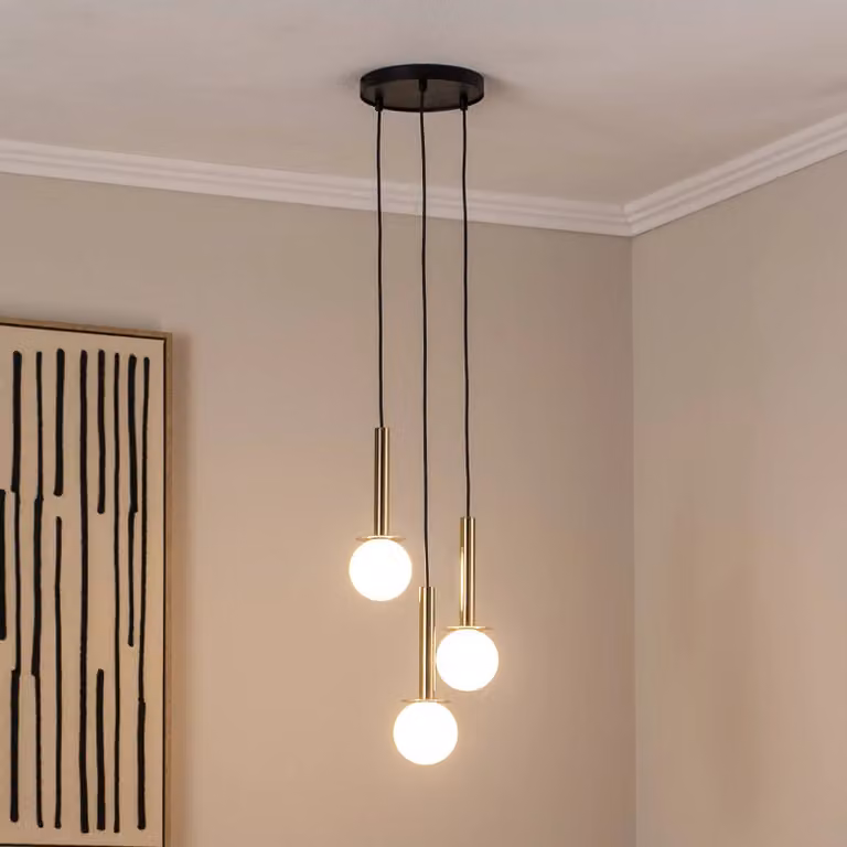 Lampada a sospensione in vetro Daisy SIGMA, dimmerabile, Bianco / Opale, Soggiorno / Sala da pranzo, Metallo, Moderno, Lampada a sospensione