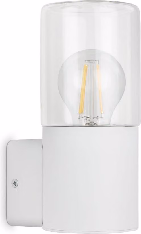 TELEFUNKEN - Lampada da esterno IP44, Lampada da parete per esterni, E27 max. 12W, Bianco, 195x85x110 mm (LxWxH)