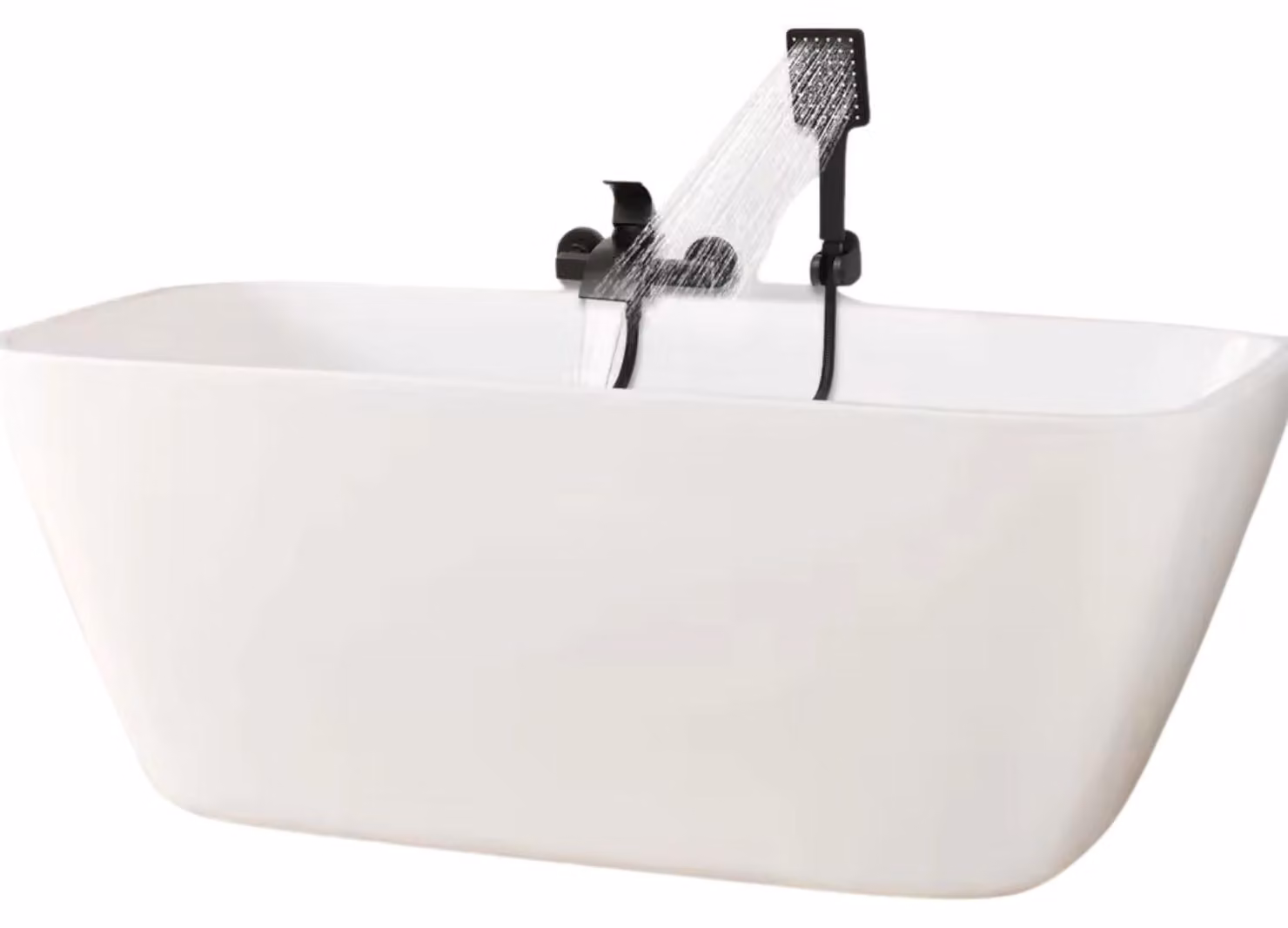 Miscelatore per doccia a cascata, da montare a parete, con due uscite per l'acqua, soffione doccia con tubo flessibile da 1,5 metri, struttura in ottone, per un'esperienza doccia