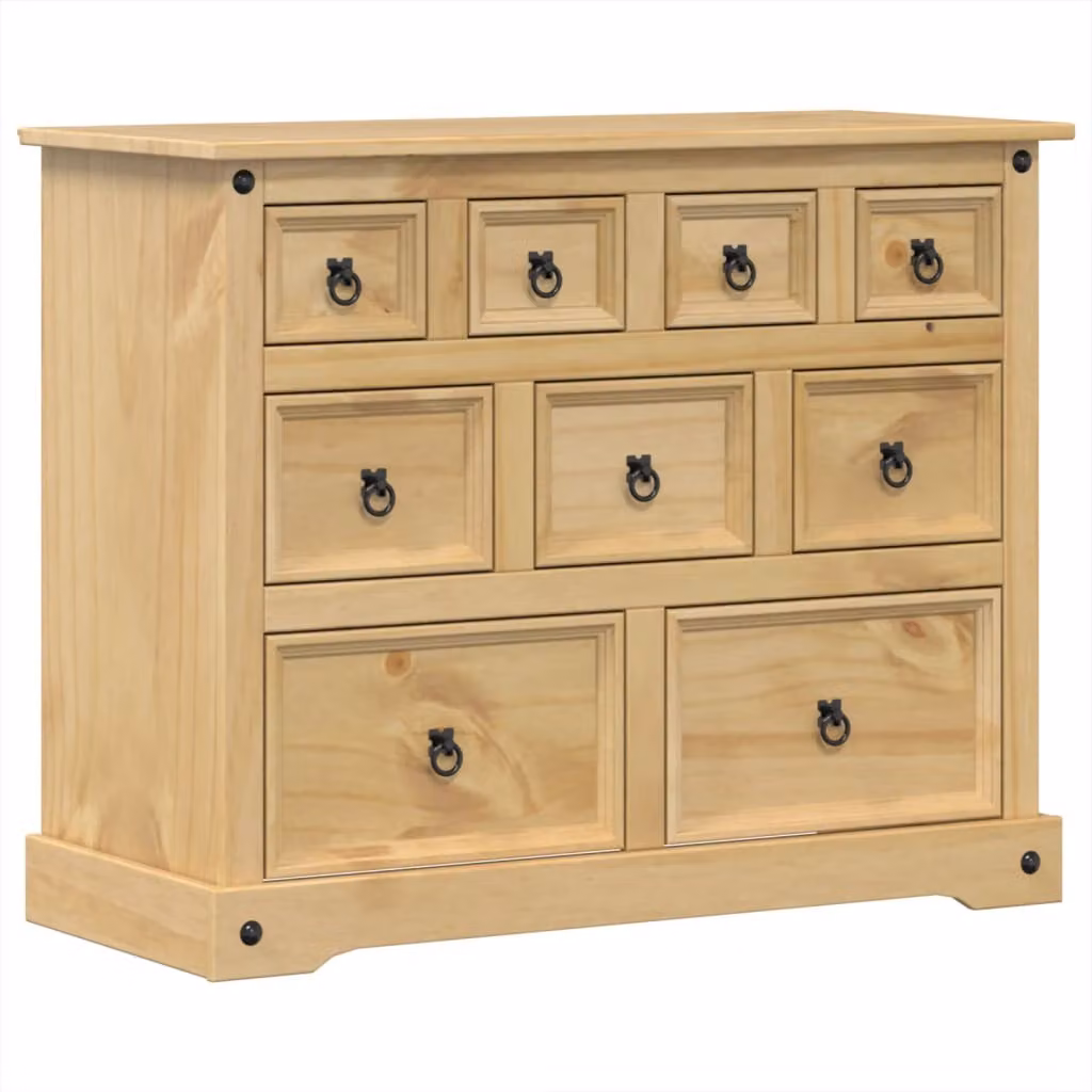 Cassettiera 101x45x82 cm in Legno Massello di Pino