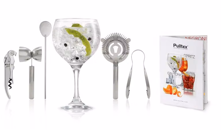 Bar-Set Gin Tonic e Spritz Inox, 5 pezzi