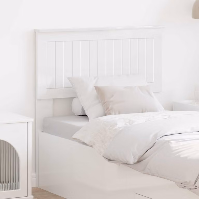 Testiera per letto moderna vidaXL in legno ingegnerizzato bianco lucido
