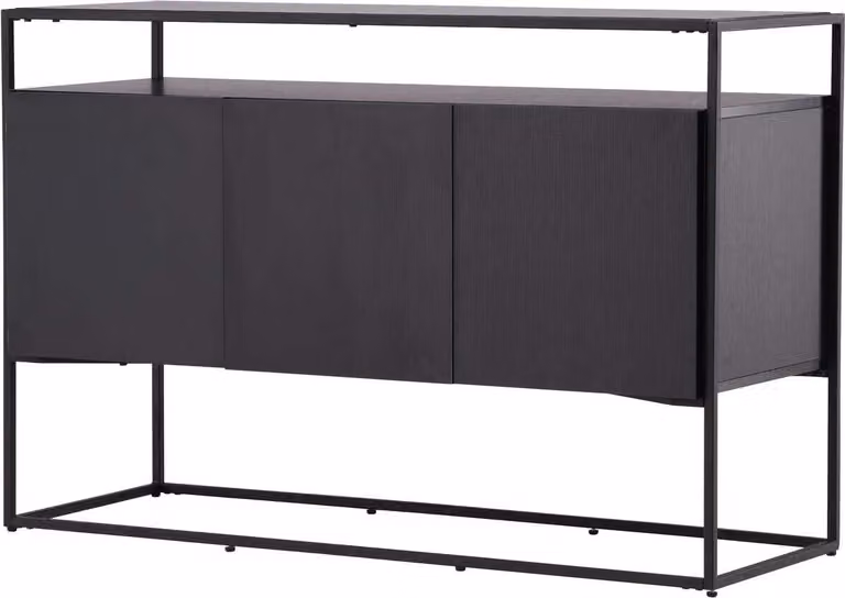 FURNLUX Credenza Kingsport Nero 120cm / Hauptfarbe: Schwarz / Dimensioni: 120 x 45 x 80 cm
