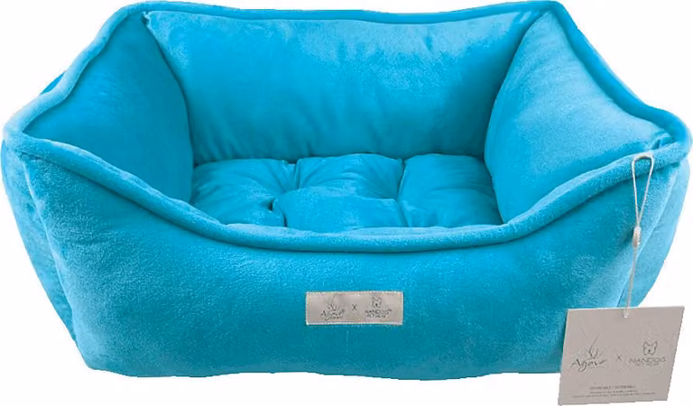 Agave Pet Lettino Reversibile in Micro-Peluche Verde Petrolio 55x45cm