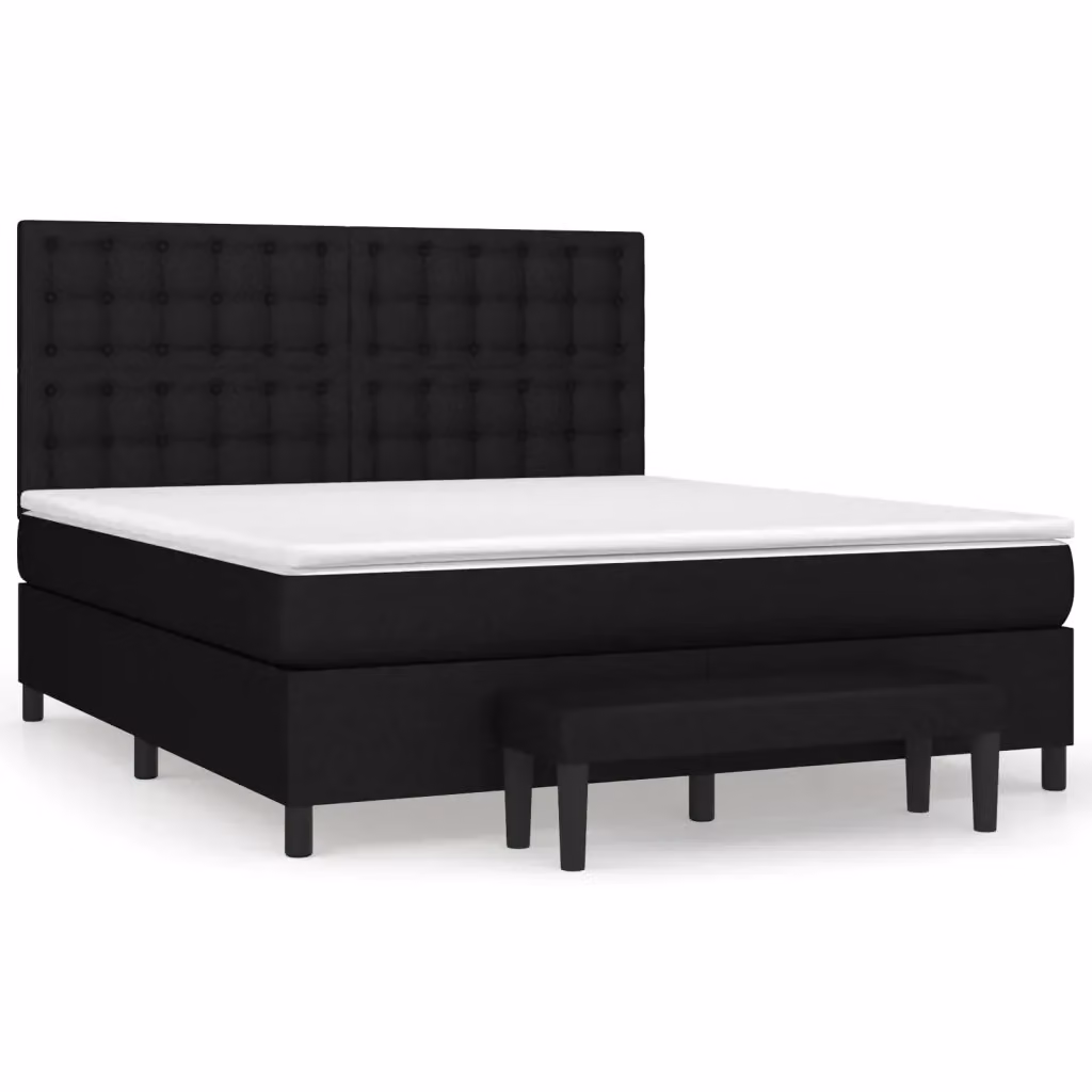 Letto Ibrido con Giroletto a Molle e Materasso vidaXL, Colore Nero e Bianco, L/P/H: 160 x 200 x 128 cm – 2