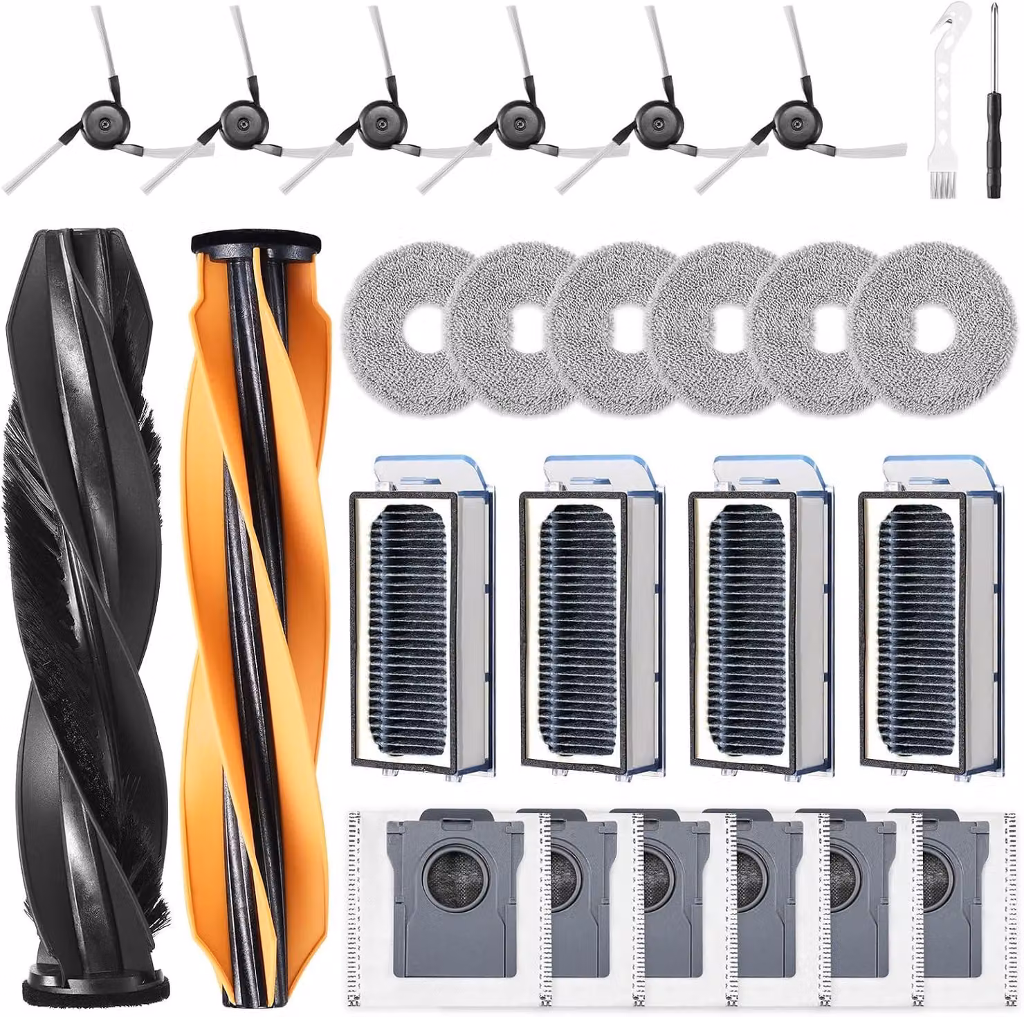 Aspirapolvere per superfici umide e asciutte, confezione da 26 pezzi. Accessori per robot aspirapolvere Dreame X50 Ultra Complete, X50 Master, L40s Pro Ultra, L50 Ultra, Mova V50. Include 2 spazzole principali