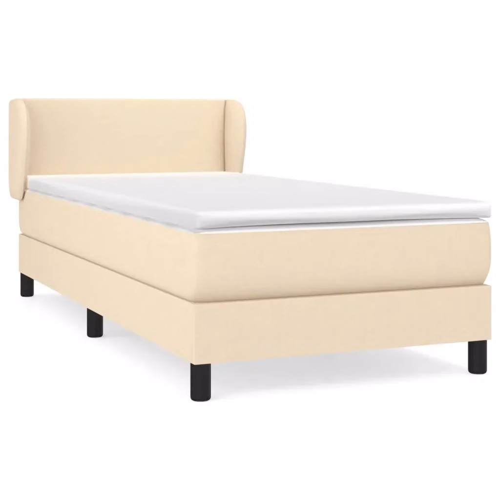 Letto Ibrido con Giroletto a Molle e Materasso vidaXL in Colore Beige e Bianco, L/P: 100 x 200 cm – 2