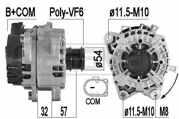 ERA 209589 Alternatore LiMa 240 A 14 V per FORD Mondeo V Station Wagon (CF), Transit Mk7 Furgone (V363, FCD, FDD) e Tourneo Custom V362 Minibus (F3)