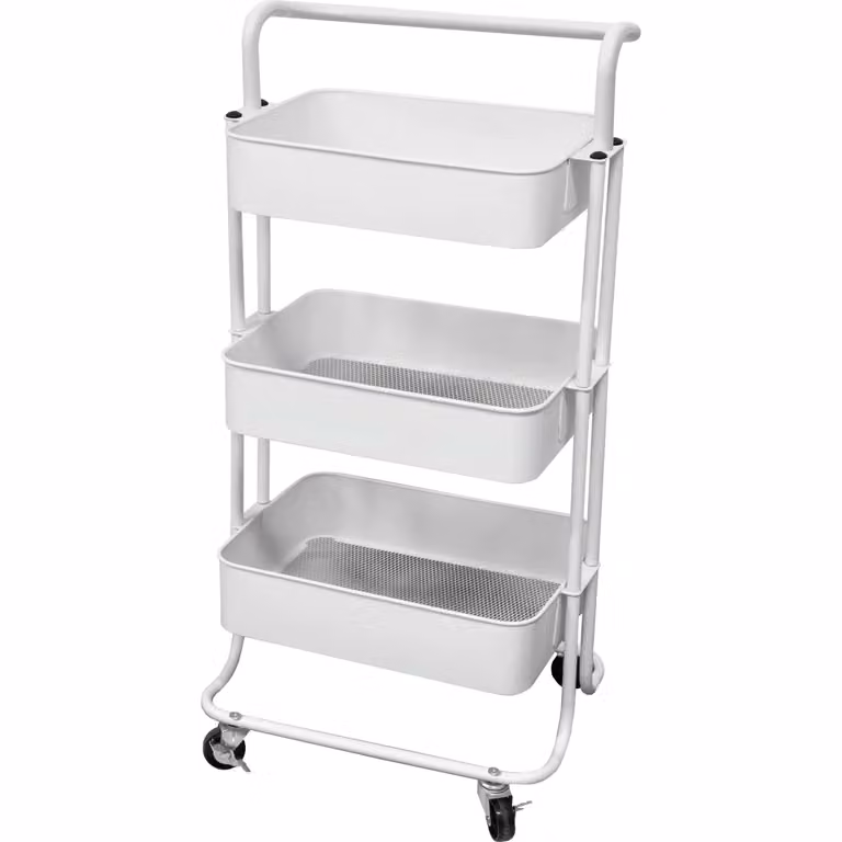 Carrello multiuso in metallo VESTIAMO CASA Bianco Phaedrus White H: 112 cm, L: 44 cm, P: 29 cm