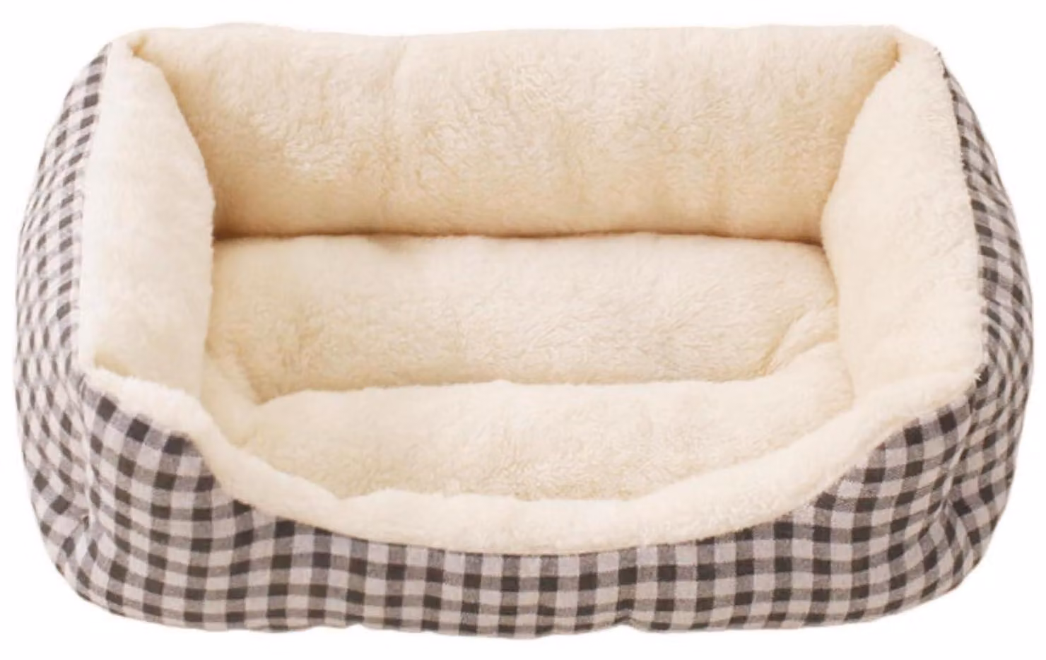 Cuccia per cani, rettangolare, in peluche, calda, antiscivolo, color kaki, dimensioni 53x38x12,5 cm. Adatta anche per gatti