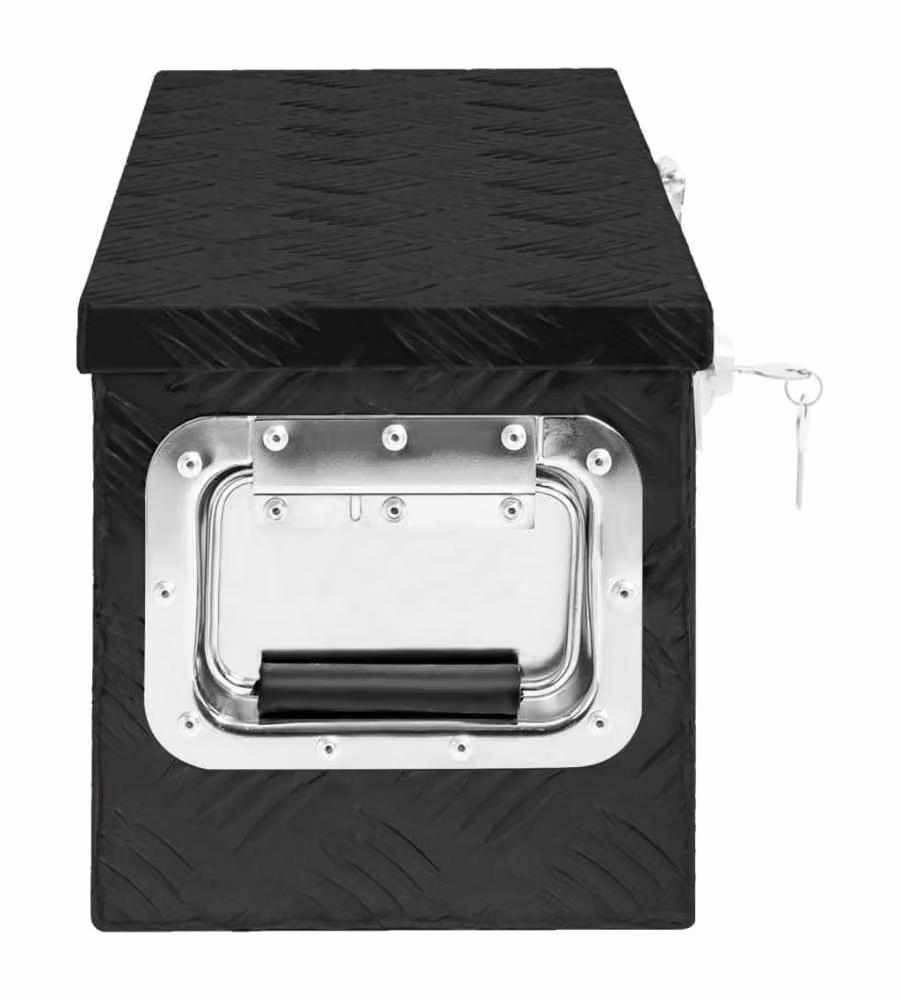 Contenitore portaoggetti vidaXL in metallo nero con maniglie L: 60 cm, P: 23,5 cm, H: 23 cm – 2