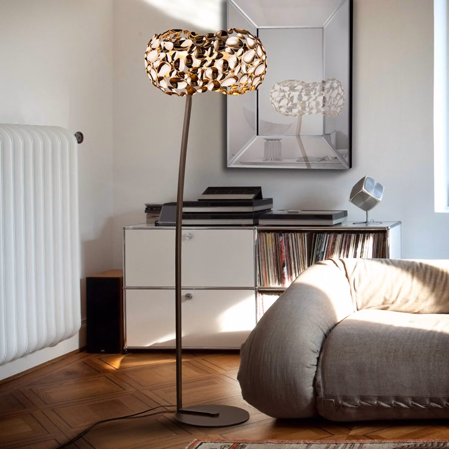 Schuller Valencia Lampada da terra a LED Narisa, Marrone / Ruggine, Soggiorno / Sala da pranzo, Metallo, Moderno, Lampada LED da terra