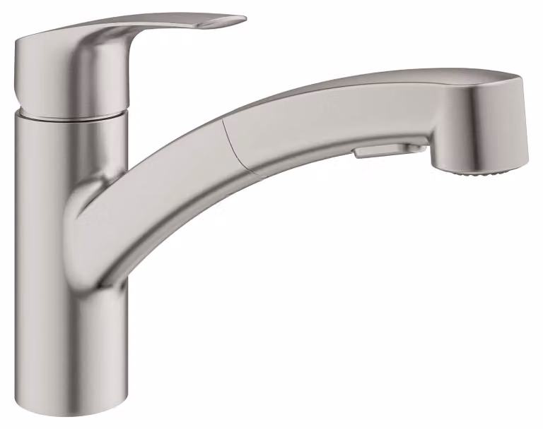 Miscelatore da cucina estraibile, modello Dual Spray, acciaio inossidabile, montaggio con un foro