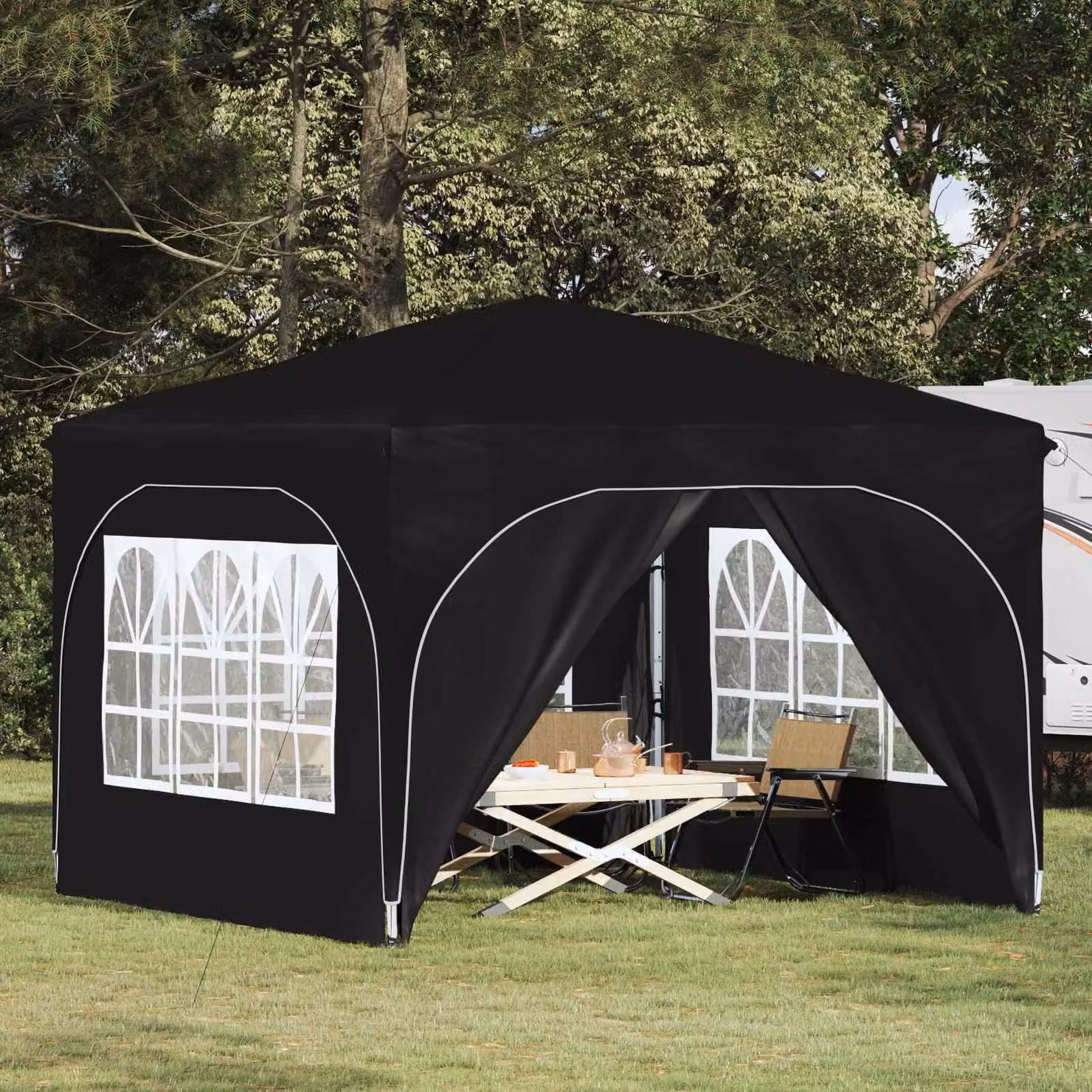 Tenda per feste pop-up vidaXL Nero L 290 x P 290 x H 245 cm