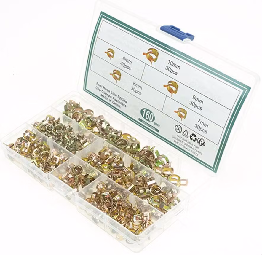 INF 160 Pezzi Fascette Stringitubo a Molla - Set Assortito per Tubi Carburante