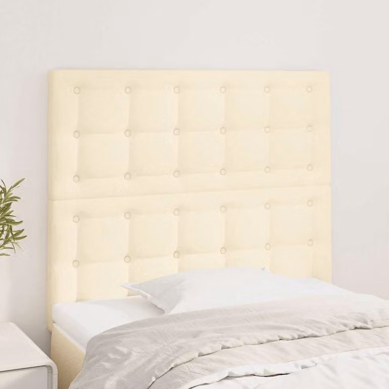Testiera per letto vidaXL in similpelle beige, stile classico, L: 80 cm, P: 5 cm, H: 118-128 cm