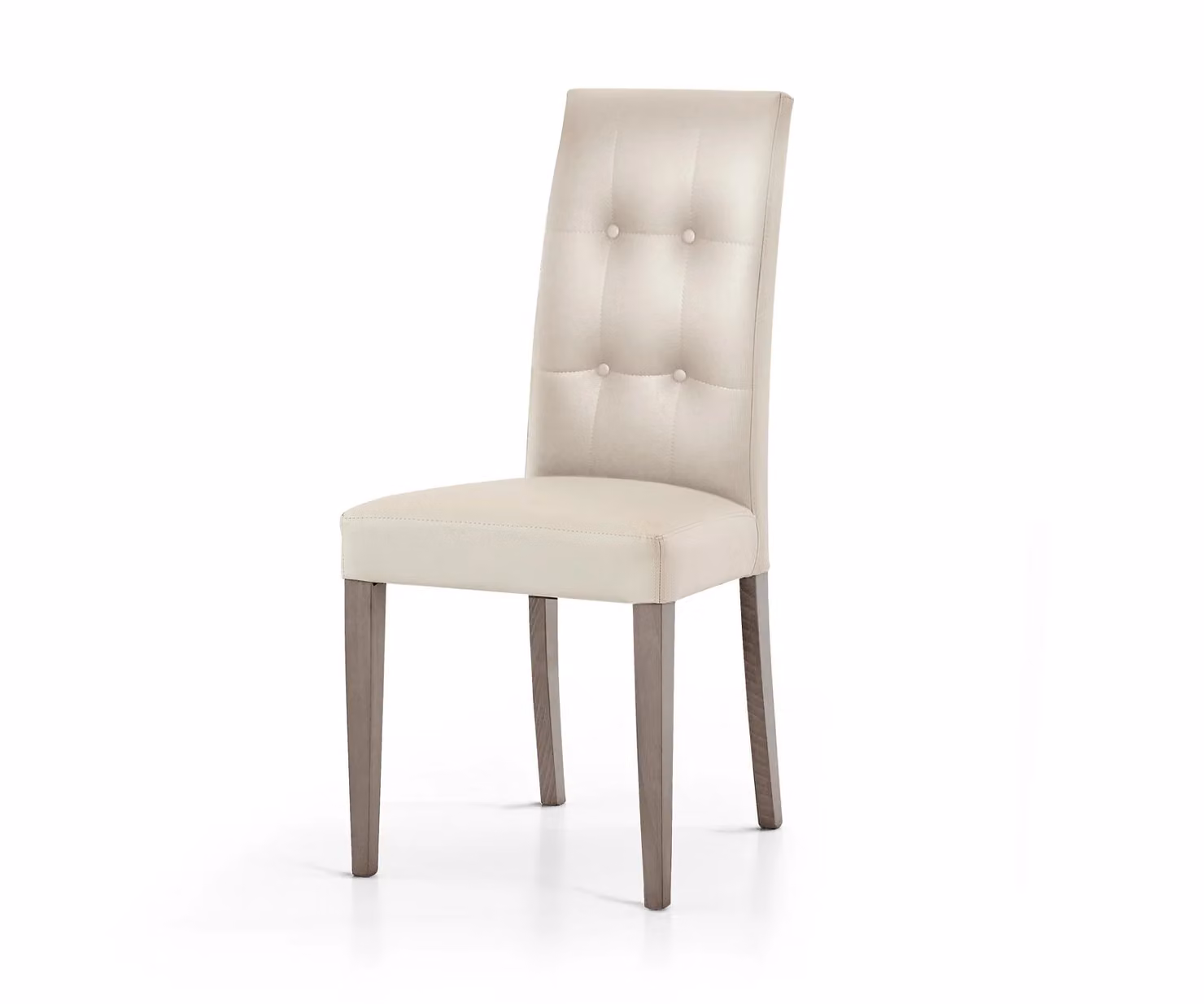Set di 2 sedie PALMAROLA in ecopelle beige con bottoni