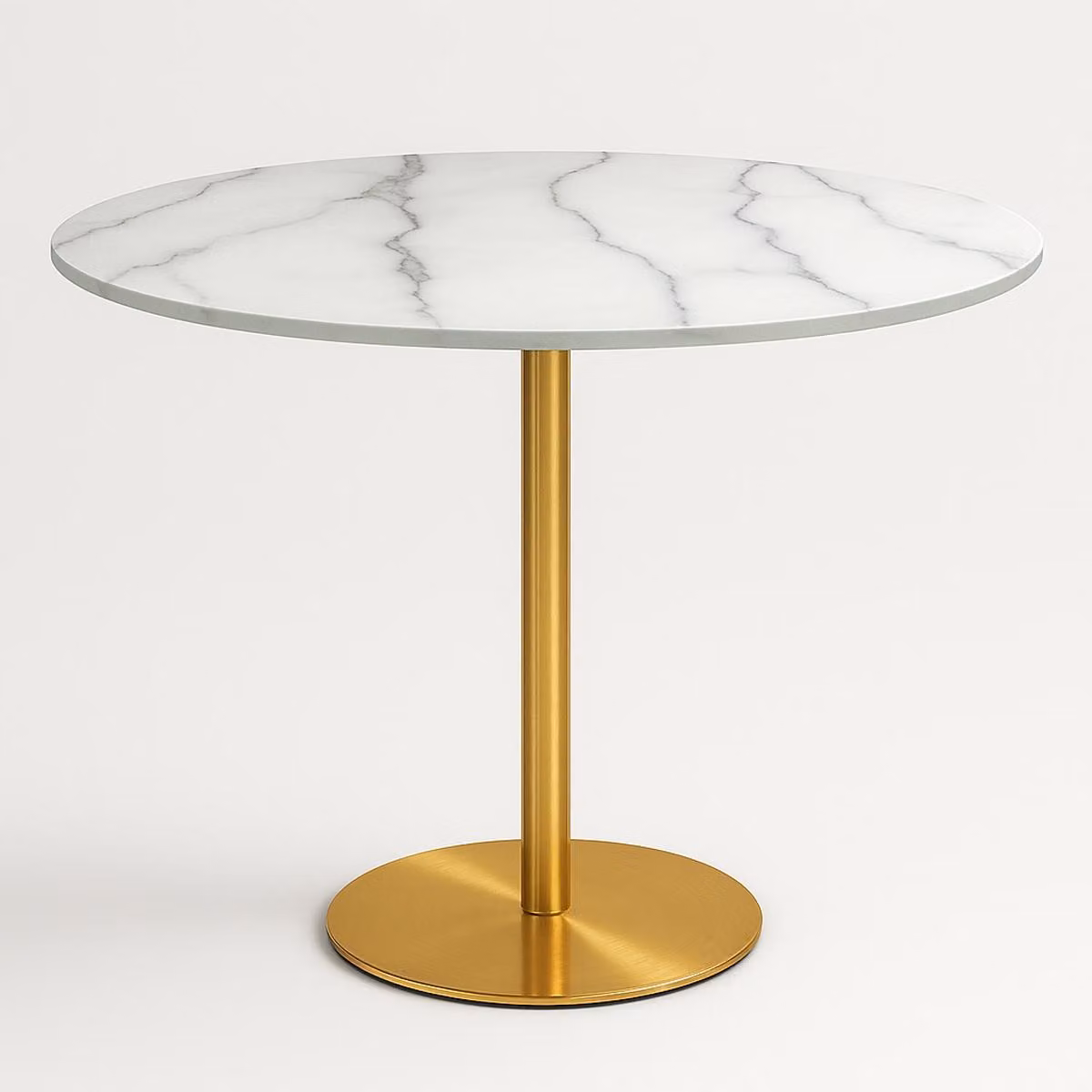 Tavolo rotondo 80 cm con effetto marmo dorato in stile classico-moderno Monika