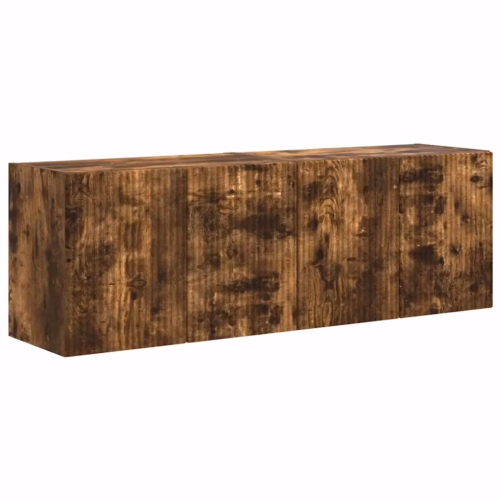 Set di 2 mobili TV da parete moderni vidaXL in rovere marrone L: 59,5 cm, P: 31 cm, H: 40 cm – 2
