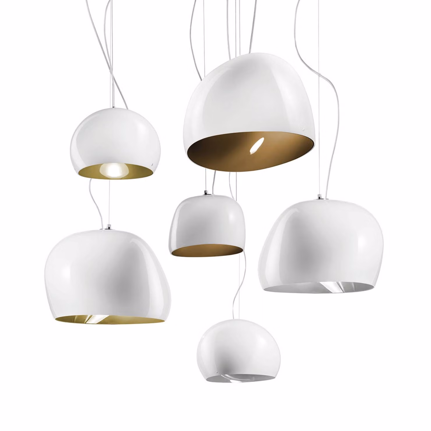 Vistosi Lampada a sospensione in vetro Surface, dimmerabile, Bianco / Opale, Soggiorno / Sala da pranzo, Vetro, Moderno, Lampada a sospensione