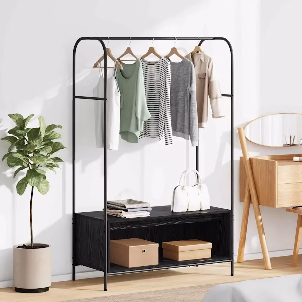 Stendibiancheria Design In Nero in Legno e Metallo L 100 cm x P 44 cm x H 160 cm – 2
