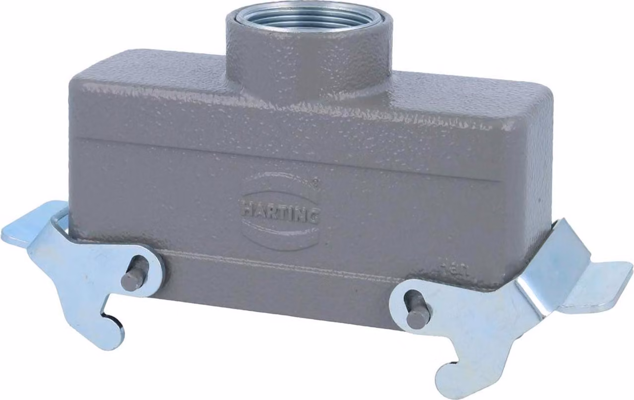 HARTING Han 24B Custodia a manicotto bassa, 1xM32 uscita cavo diritta, con 2 staffe trasversali Vite M32 Area di serraggio