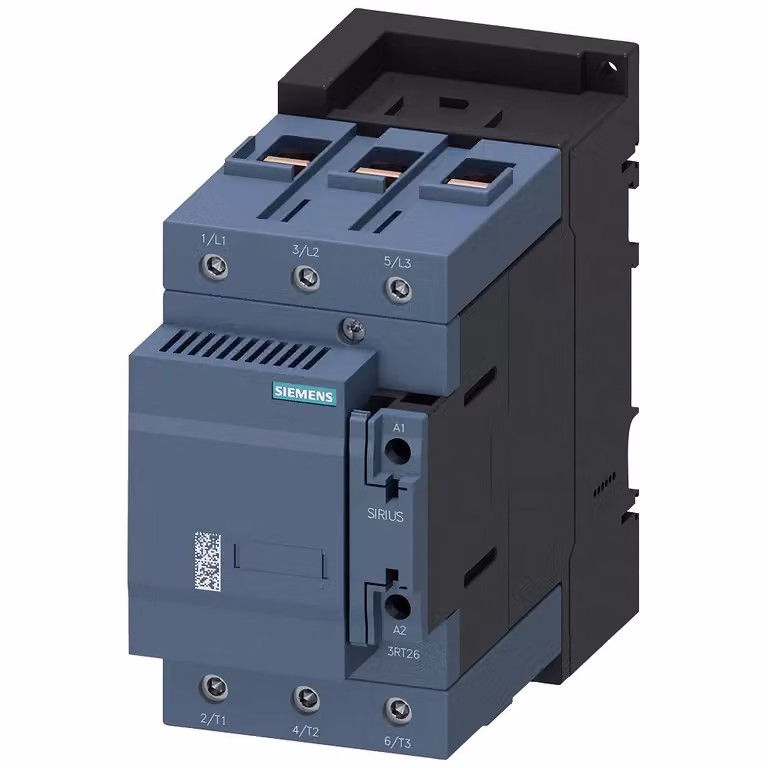 Contattore a condensatori Siemens, AC-6b 75 kVAr/400 V, 1S+1Ö, 24 V CA 50/60 Hz, S3, collegamento a vite 3RT26451AB03