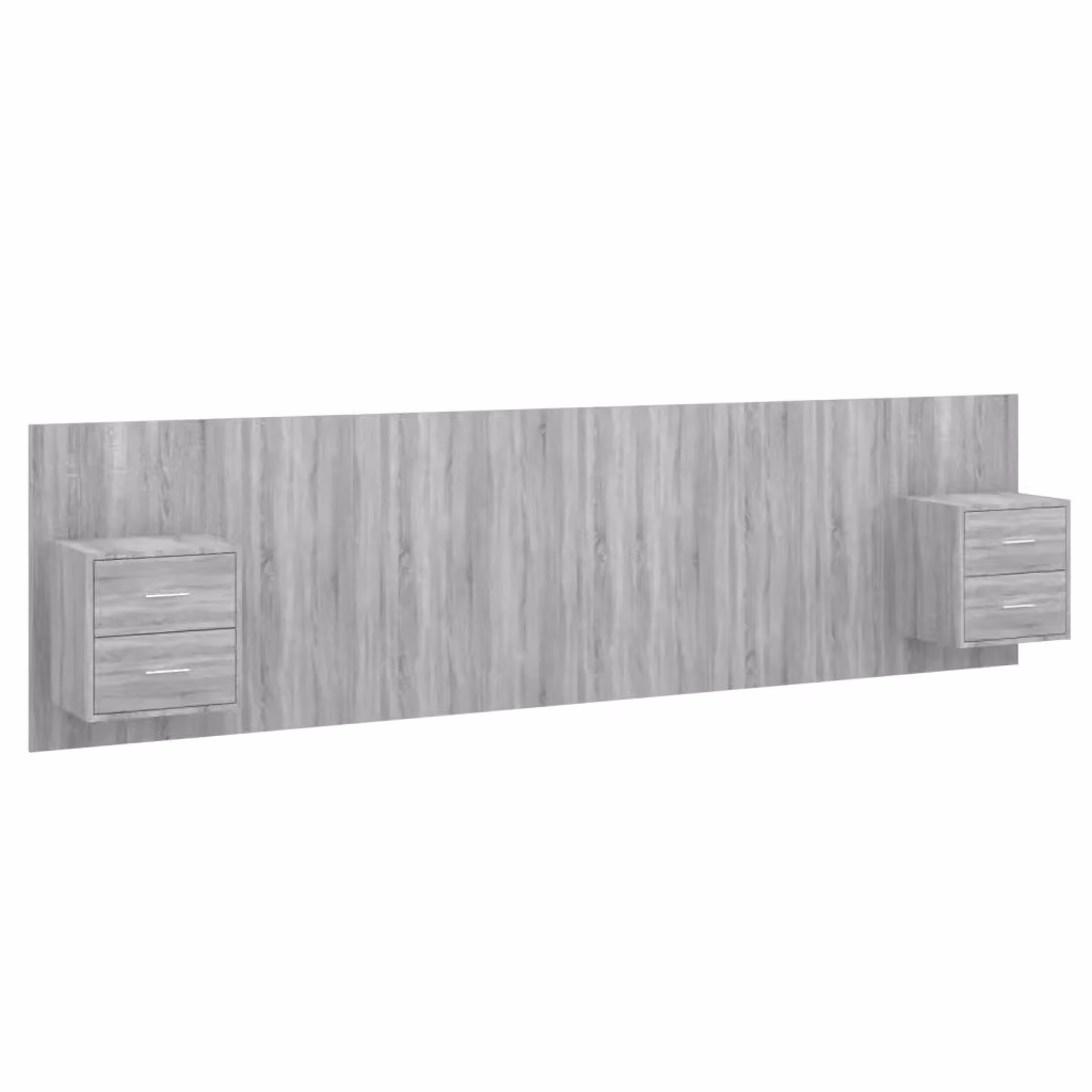 Testiera Letto con Comodini Integrati vidaXL in Legno Multistrato Grigio Sonoma – 2