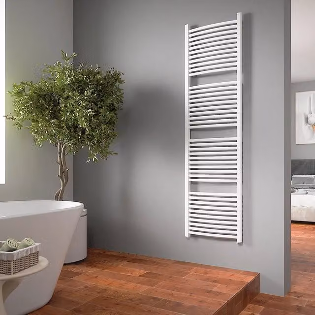 Termoarredo scaldasalviette Orione in metallo bianco H: 180 cm, L: 50 cm, interasse 45 cm