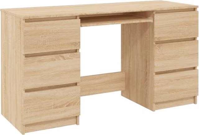 Scrivania | Tavolo da Ufficio Rovere Sonoma 140x50x77 cm in Legno Multistrato