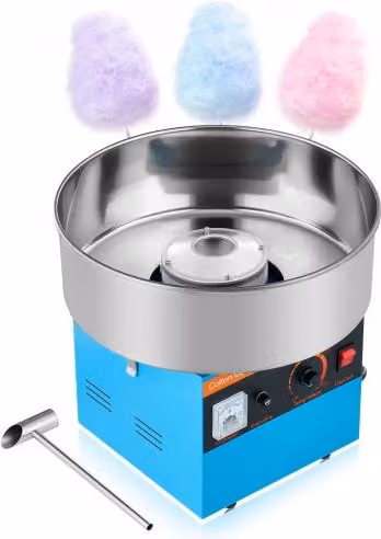 Macchina per Zucchero Filato Commerciale VEVOR da 1000 W con Ciotola in Acciaio Inox, Blu