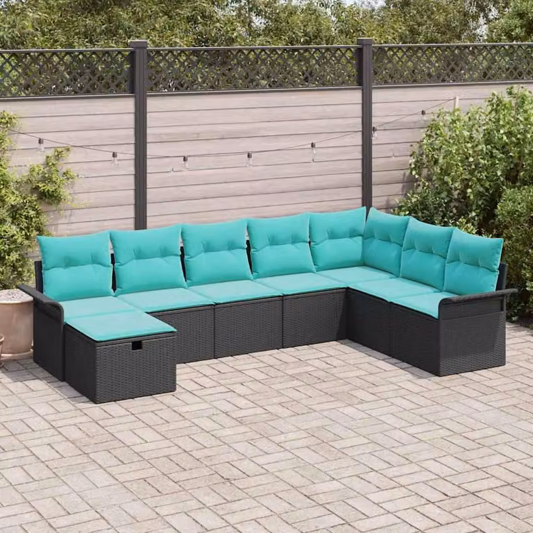 Maison Exclusive - Set da giardino composto da 8 pezzi, divano in rattan sintetico