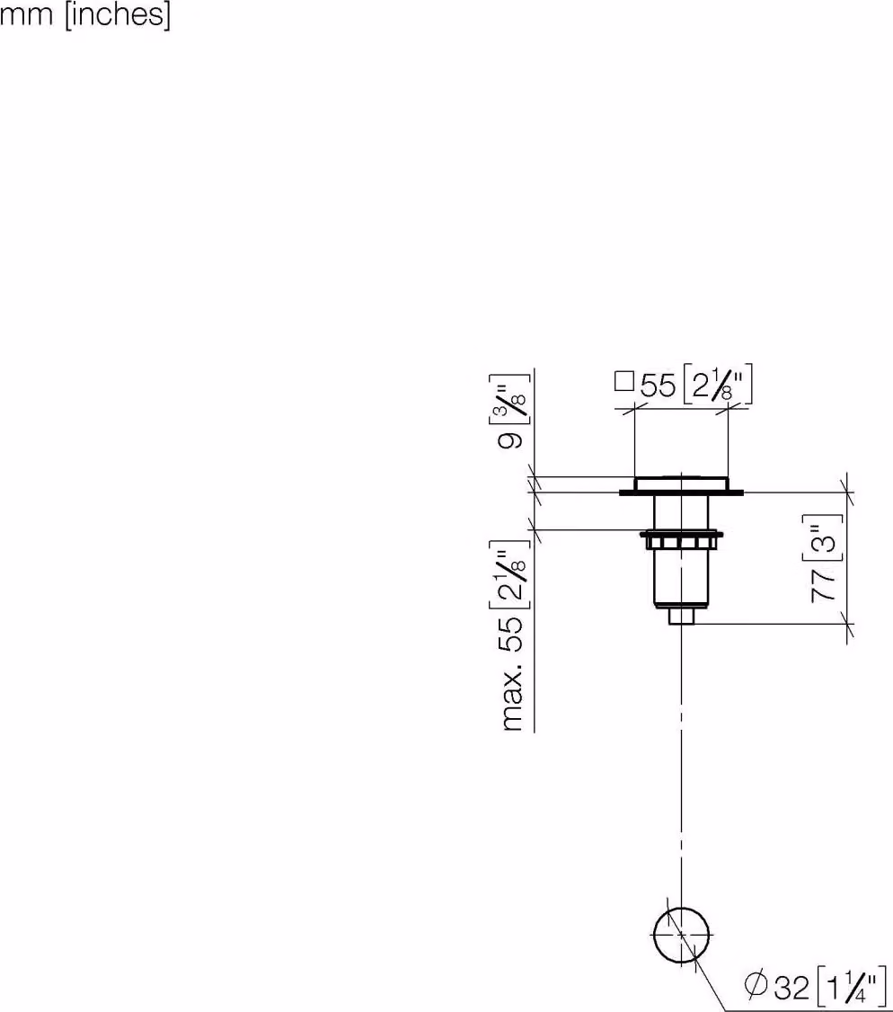 Bouton de commande Dornbracht Air Switch, rosace carrée, 10714970-06, 10714970-06