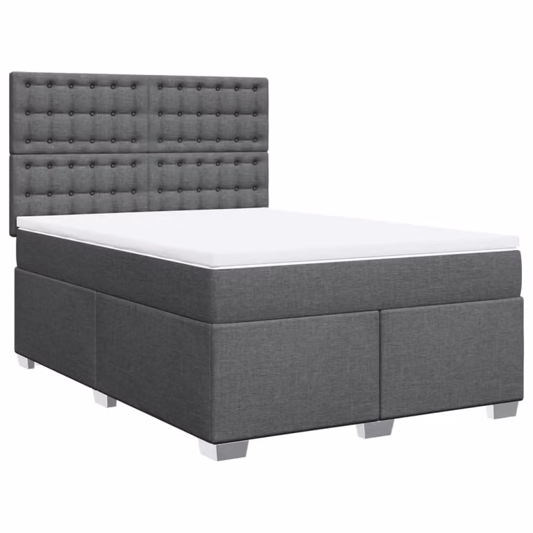 Giroletto a Molle con Materasso Grigio Scuro 160x200 cm Tessuto