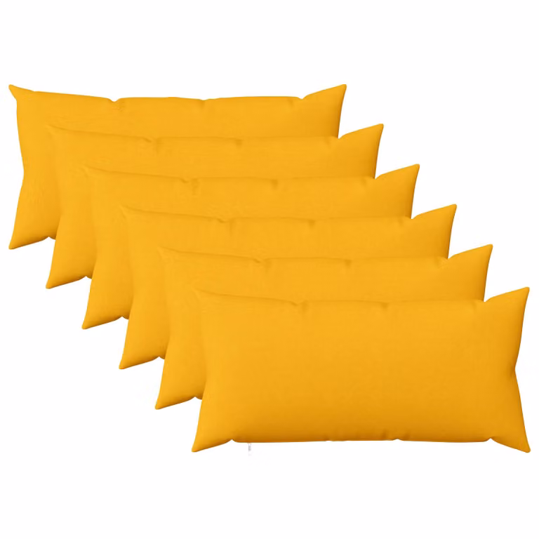 Set di 6 cuscini vidaXL HEERLEN in tessuto giallo chiaro con fodera lavabile e rimovibile