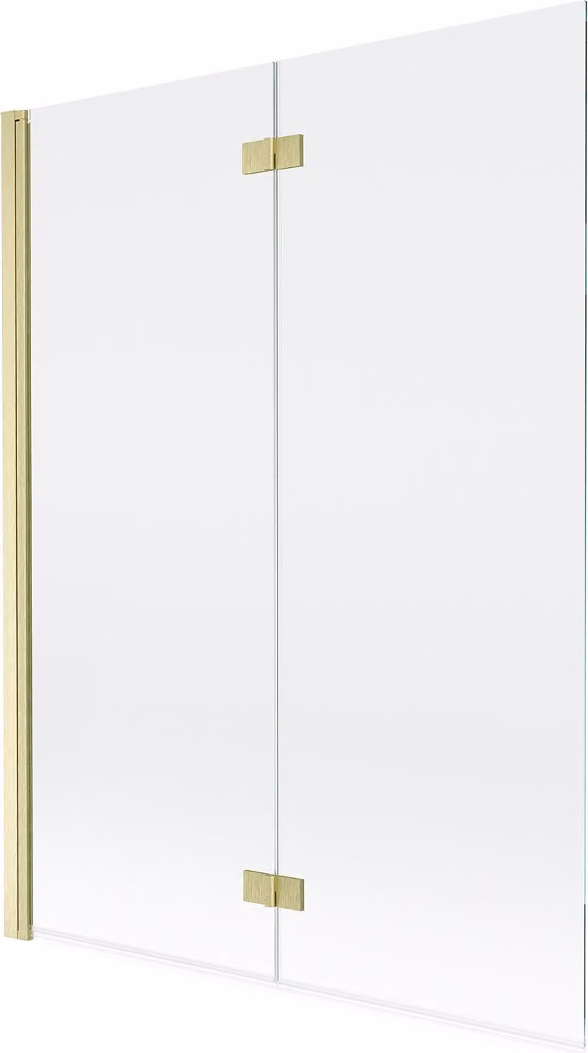 Mexen Mist paravento per doccia 2 ante sinistro 130 x 150 cm, trasparente, oro spazzolato - 8A9-130-002-55-00-L