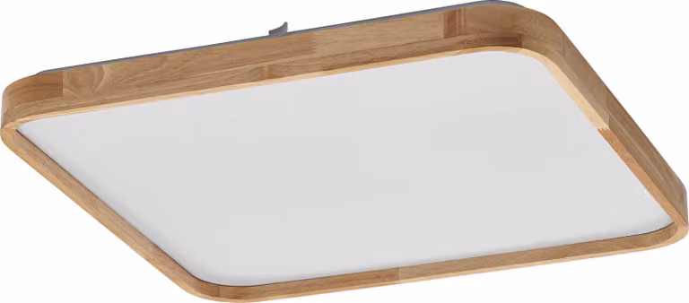 Plafoniera OSRAM ORBIS Alicia LED con decoro in legno, 16W, 2500lm, 3000K, 495x495mm, bianco caldo amichevole, dimmerabile con un clic, protezione IP20, viti e tasselli di montaggio inclusi