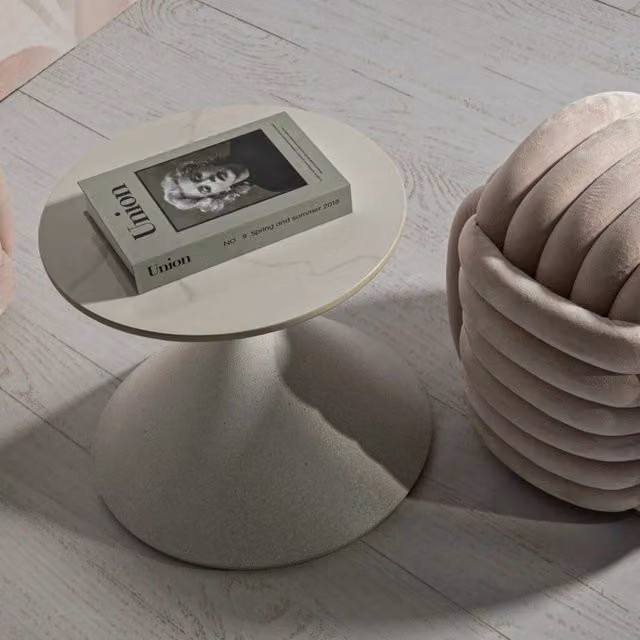 Tavolino da salotto Ceva DMORA bianco con piano in ceramica e struttura in metallo L/P/H: 45 x 45 x 39 cm – 1