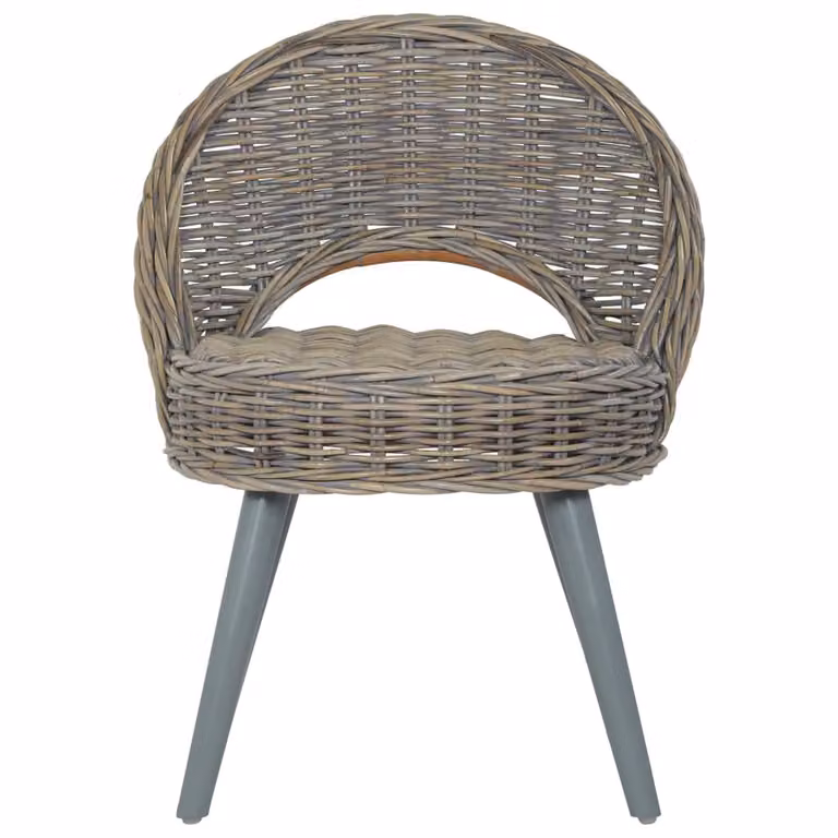 vidaXL Poltrona Kubu-Rattan Grigio