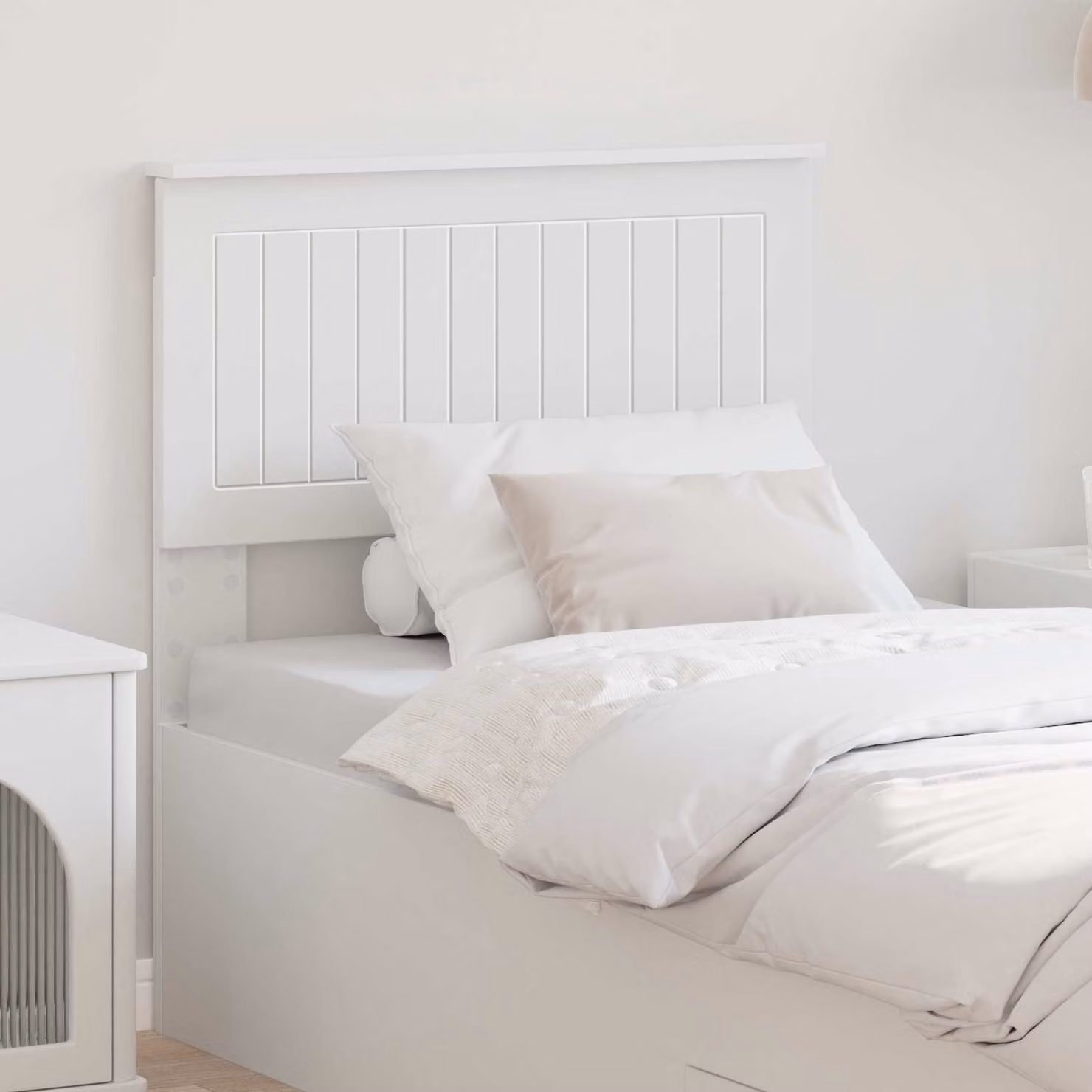 Testiera per letto moderna vidaXL in legno ingegnerizzato bianco