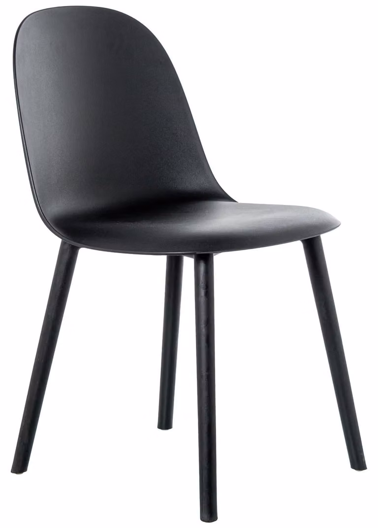 Set di 4 sedie in polipropilene, colore nero, dimensioni 49x45x81 cm