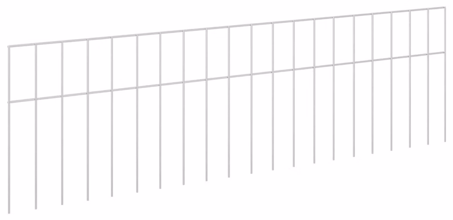 Pannelli per recinzione da giardino, 48 pezzi, 100 x 30 cm, acciaio zincato, colore argento
